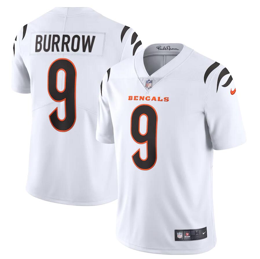 Men Cincinnati Bengals #9 Joe Burrow Nike White Vapor Limited NFL Jersey->nfl hats->Sports Caps